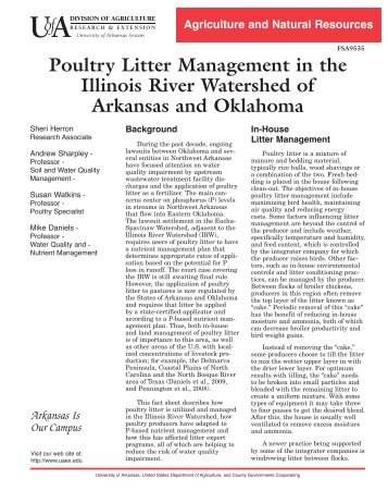 Poultry Litter Management in the Illinois River Watershed of ...