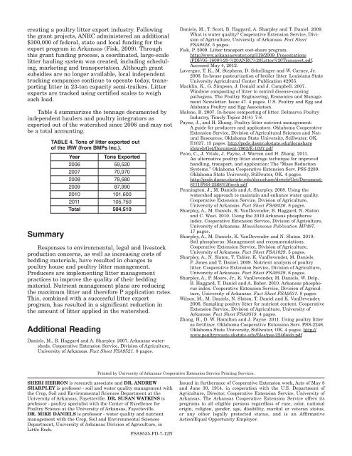 Poultry Litter Management in the Illinois River Watershed of ...