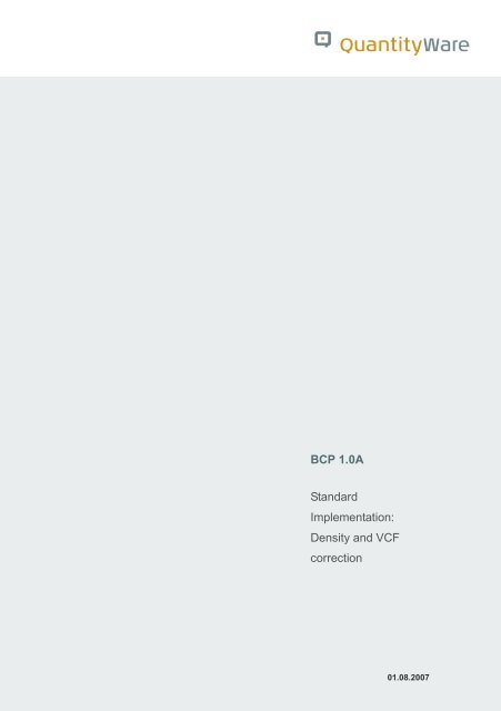 Density and VCF correction - QuantityWare
