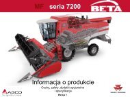 Informacje techniczne o kombajnie MASSEY FERGUSON seria BETA