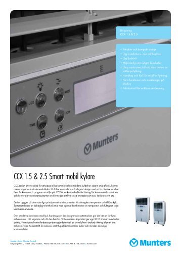 CCX 1.5 & 2.5 Smart mobil kylare - Munters