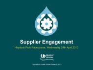 Supplier Engagement Presentation (PDF) - About United Utilities