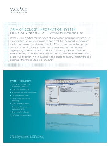 ARIA Medical Oncology - Varian