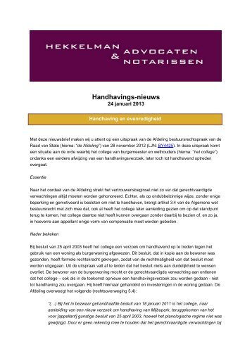 Evenredigheid - Hekkelman Advocaten & Notarissen
