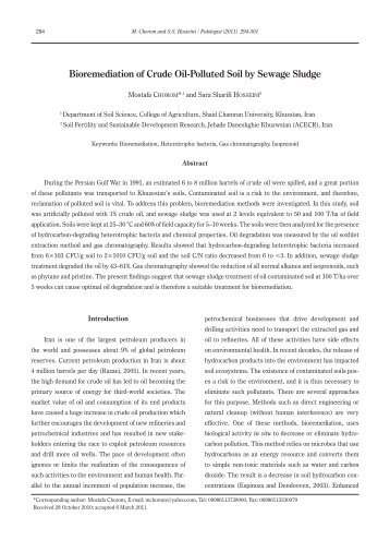 Bioremediation of Crude Oil-Polluted Soil by Sewage Sludge