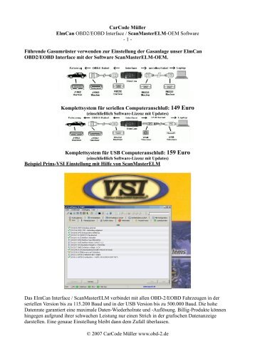 CarCode Müller ElmCan OBD2/EOBD Interface ... - WGSoft.de