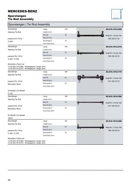 Lenkungsteile Steering parts - ST-Templin.com