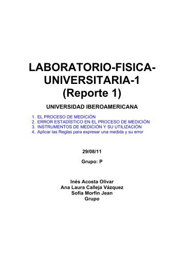 Reporte 1 - fismat uia - Universidad Iberoamericana