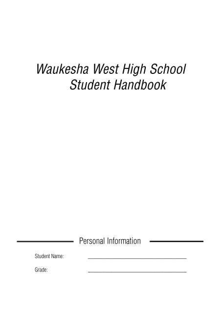 Waukesha West High School Student Handbook