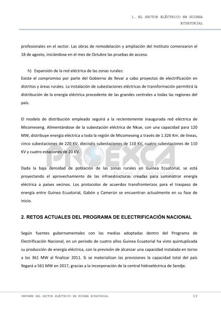 situaciÃ³n del sector elÃ©ctrico en guinea ecuatorial - Proexca