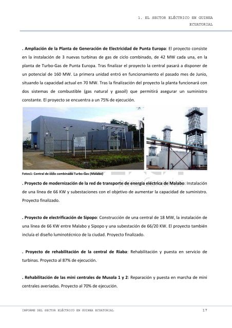 situaciÃ³n del sector elÃ©ctrico en guinea ecuatorial - Proexca