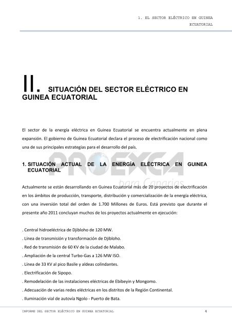 situaciÃ³n del sector elÃ©ctrico en guinea ecuatorial - Proexca