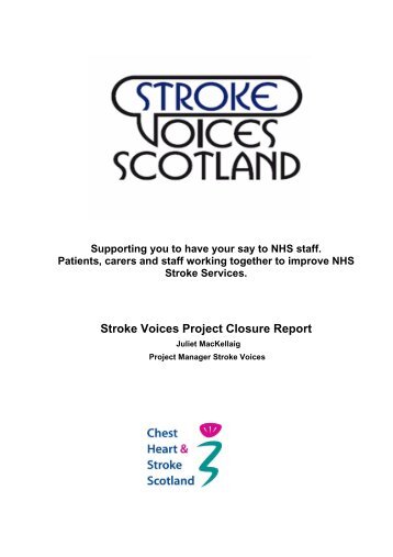 1 project closure report purpose - Chest Heart & Stroke Scotland