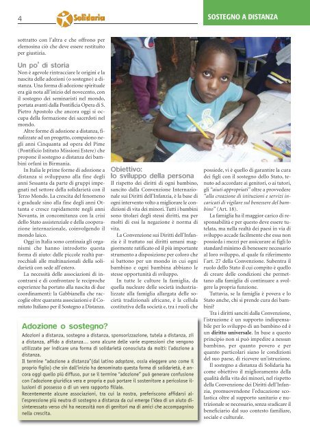 sostegno a distanza - Solidaria