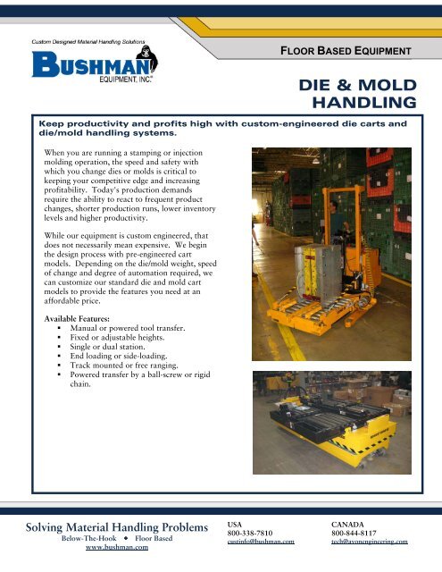 Die & Mold Handling PDF - Bushman Equipment, Inc.