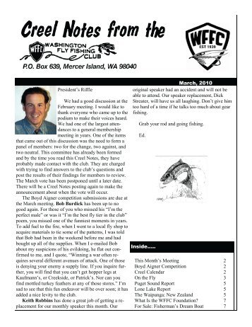 Creel Notes - Washington Fly Fishing Club