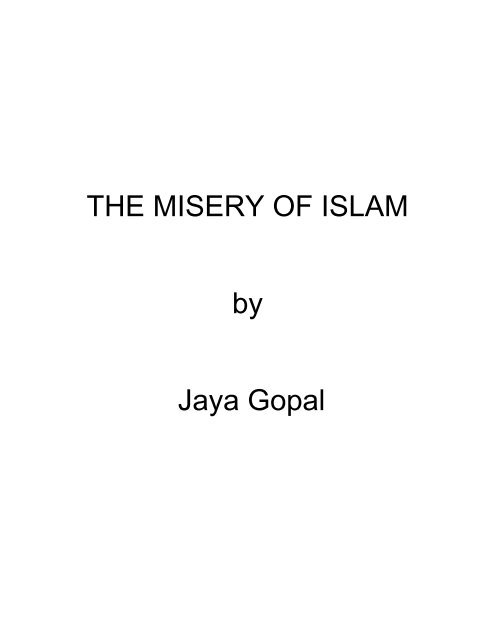 THE MISERY OF ISLAM