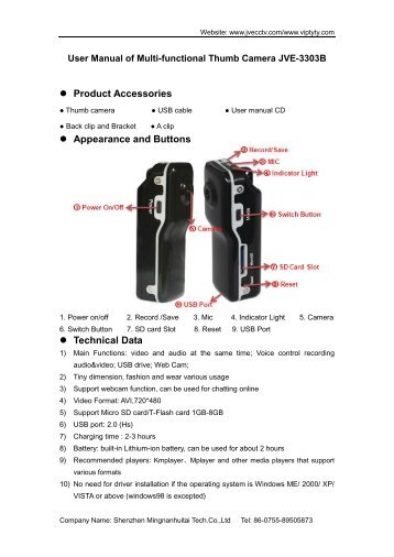 Product Accessories Appearance and Buttons Technical Data