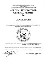 General Generator Permit - Arizona Department of Environmental ...