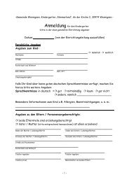 Formular Kindergarten Anmeldung - Gemeinde Cölbe