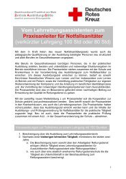 Vom Lehrrettungsassistenten zum Praxisanleiter NotfSan - DRK