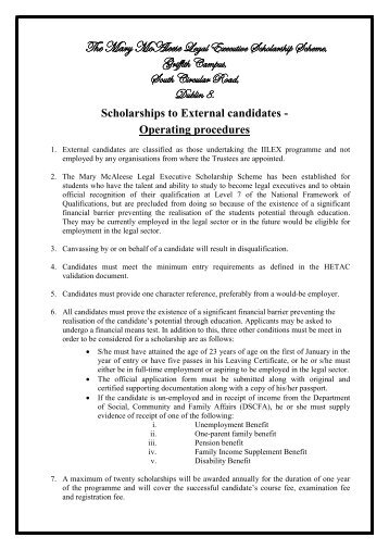 External candidates â Scholarship Application - Griffith College Dublin