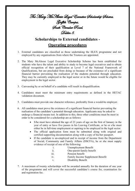 External candidates â Scholarship Application - Griffith College Dublin