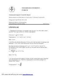 LÃƒÂ–SNINGAR - Fysikum