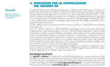 3. istruzioni per la compilazione del quadro re - Agenzia delle Entrate