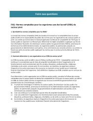 FAQ : Normes comptables pour les organismes sans but lucratif