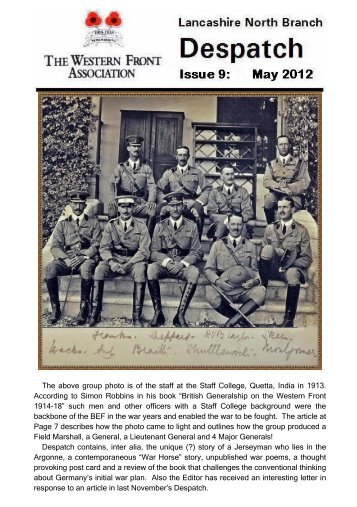 The above group photo is of the staff - The Western Front Association