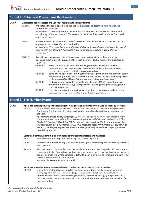 Math 6+ - Singapore American School