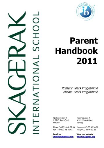 Parent Handbook 2011 - Skagerak International School