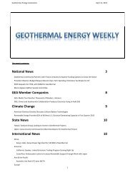 NATIONAL NEWS - Geothermal Energy Association