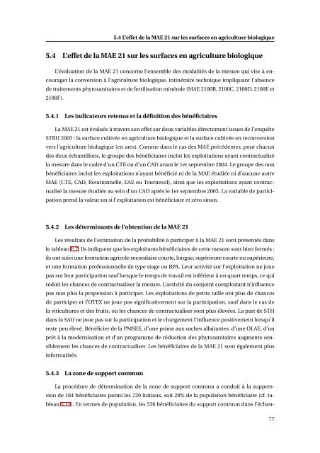 estimation des effets propres des mesures agroenvironnementales ...