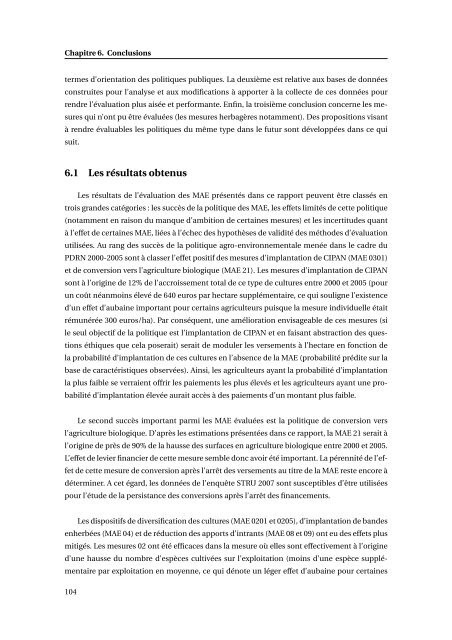 estimation des effets propres des mesures agroenvironnementales ...