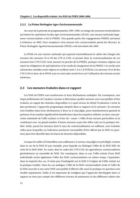 estimation des effets propres des mesures agroenvironnementales ...