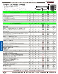 SPI Piston Kits, Rings and Bearings Application Chart