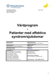 VÃ¥rdprogram - Patienter med affektiva syndrom/sjukdomar