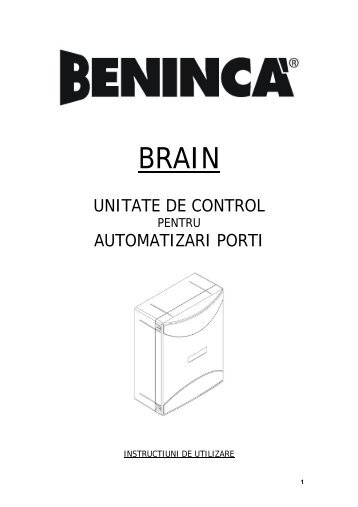 Centrala pentru automatizare porti batante Beninca BRAIN.pdf