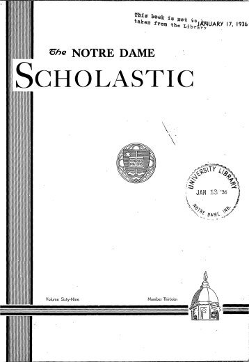 Notre Dame Scholastic, Vol. 69, No. 13 - Archives - University of ...