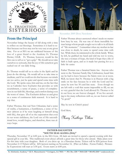 newsletter March 04 revised 3-2-04 - St. Scholastica Academy