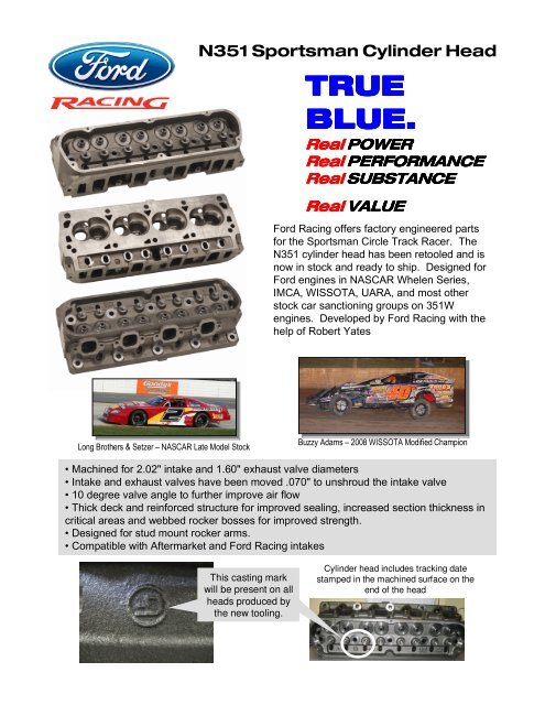 N351 Sportsman Head Product Specs Ford Racing Parts