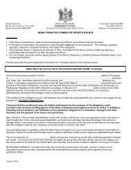 bond form for combative sports events - Division of Professional ...