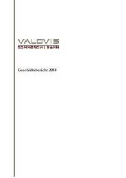 Geschäftsbericht 2010 - Valovis Bank - Startseite