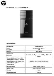HP Pavilion p2-1221l Desktop PC Specifications