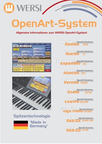OpenArt-System - Wersi Orgel Studio Thum, Orgeln Keyboard ...