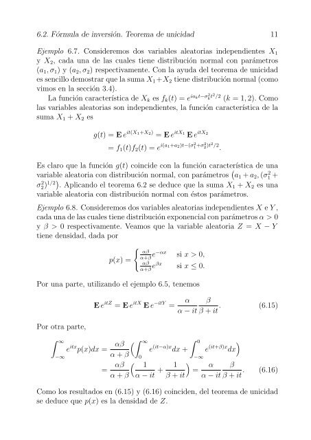 CapÃtulos 6 y 7 de Petrov. V.V, Mordecki, E. TeorÃa de la ...
