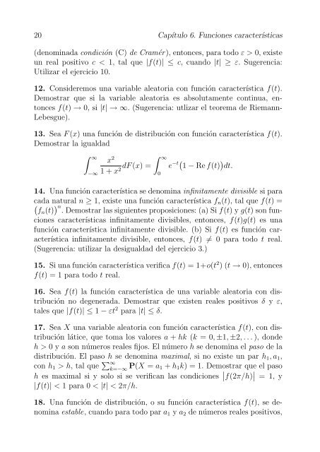CapÃtulos 6 y 7 de Petrov. V.V, Mordecki, E. TeorÃa de la ...