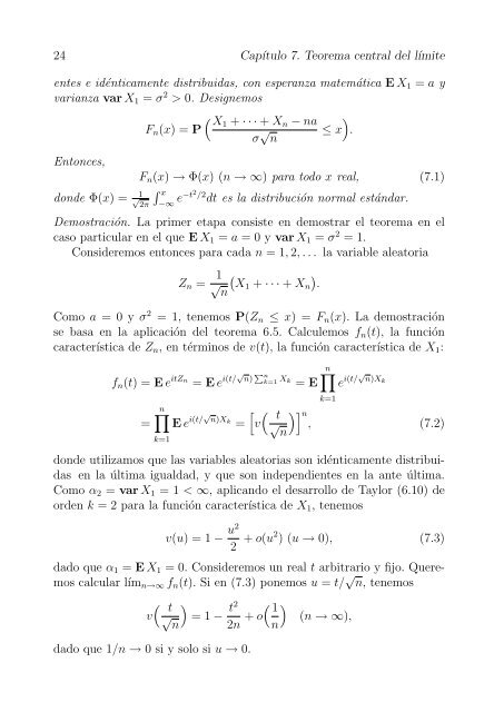CapÃtulos 6 y 7 de Petrov. V.V, Mordecki, E. TeorÃa de la ...